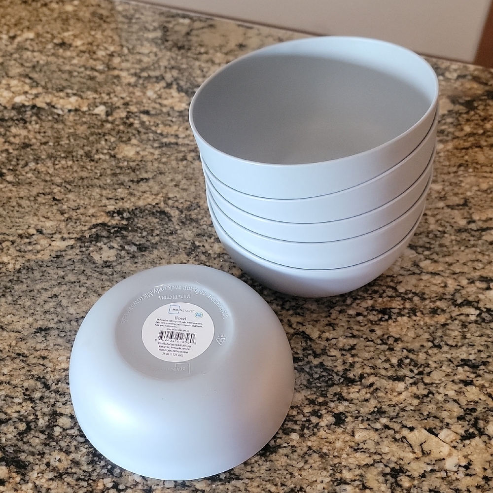 Gray Mainstays Bowls, Set Of 6